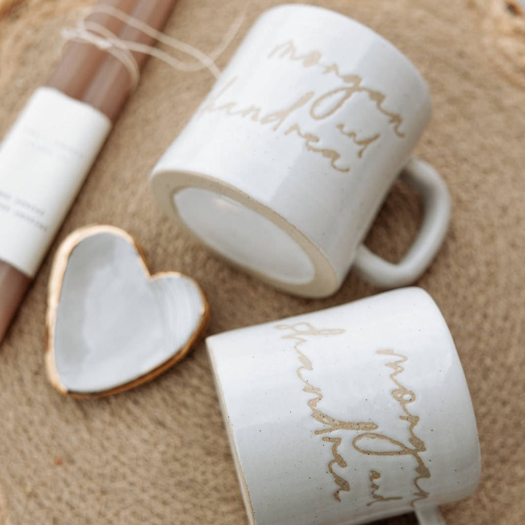 Custom Mug in Glossy White for weddings, anniversaries, and more!