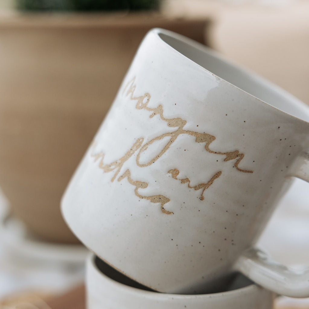 Custom Mug in Glossy White for weddings, anniversaries, and more!