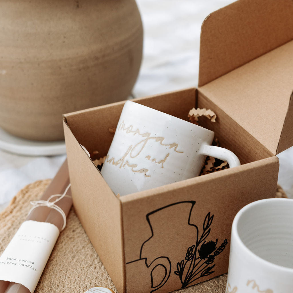 Custom Mug in Glossy White for weddings, anniversaries, and more!