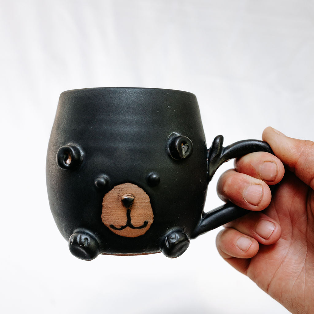 Grumpy the Bear Pottery Mugs