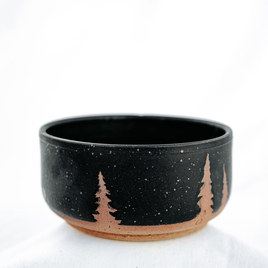 Evergreen Black Pottery Serving Bowl/Nesting Bowl