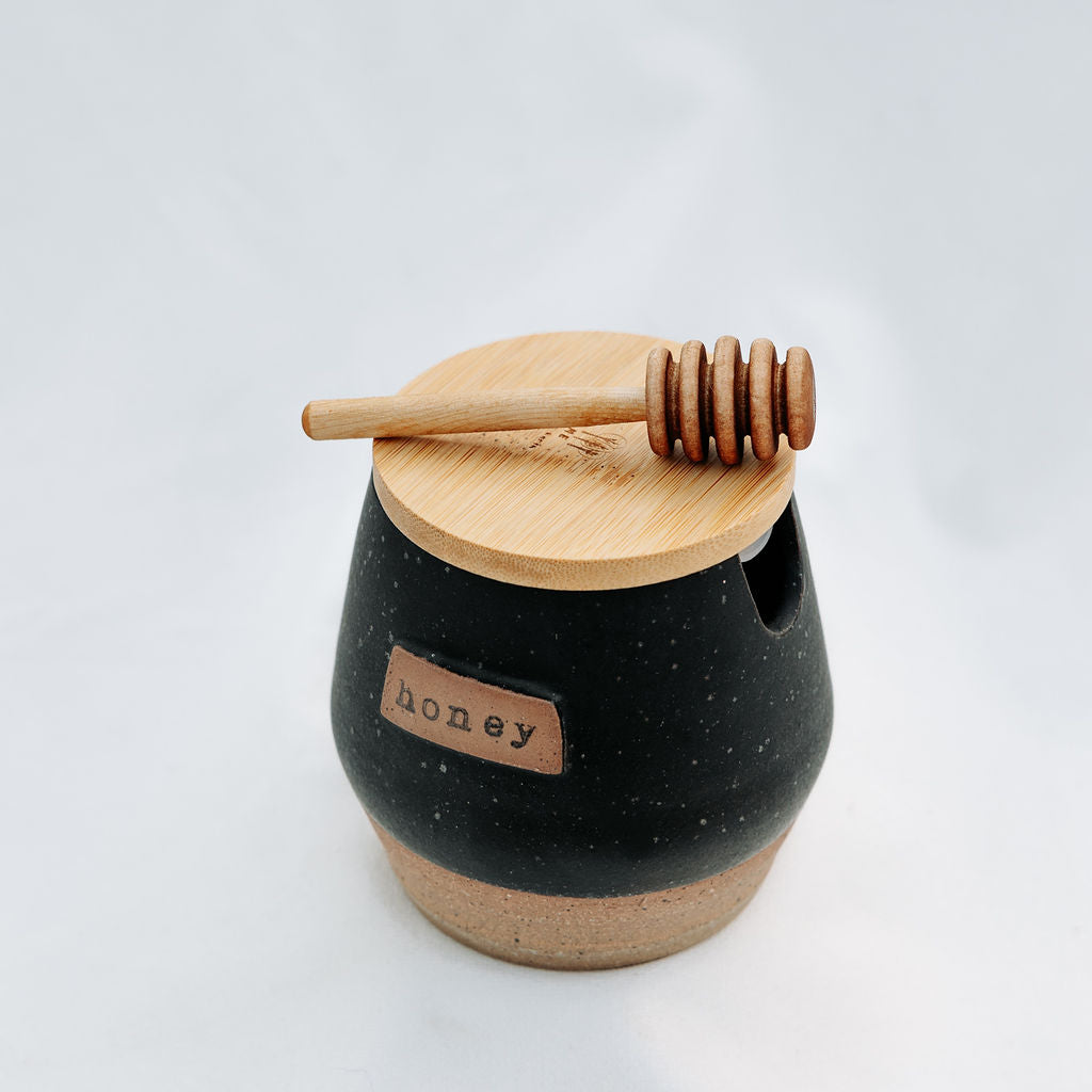 Organic Pottery Honey Pot
