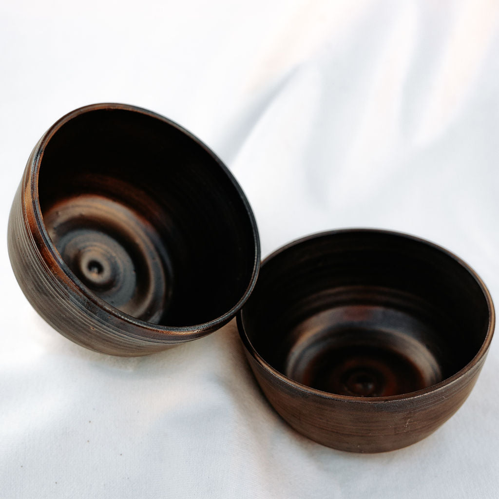 Small Handmade Pottery Bronze Cereal Bowl/Serving Bowl
