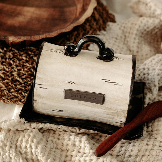 Pottery Butter Dish for the Canadian Block of Butter- Discontinued