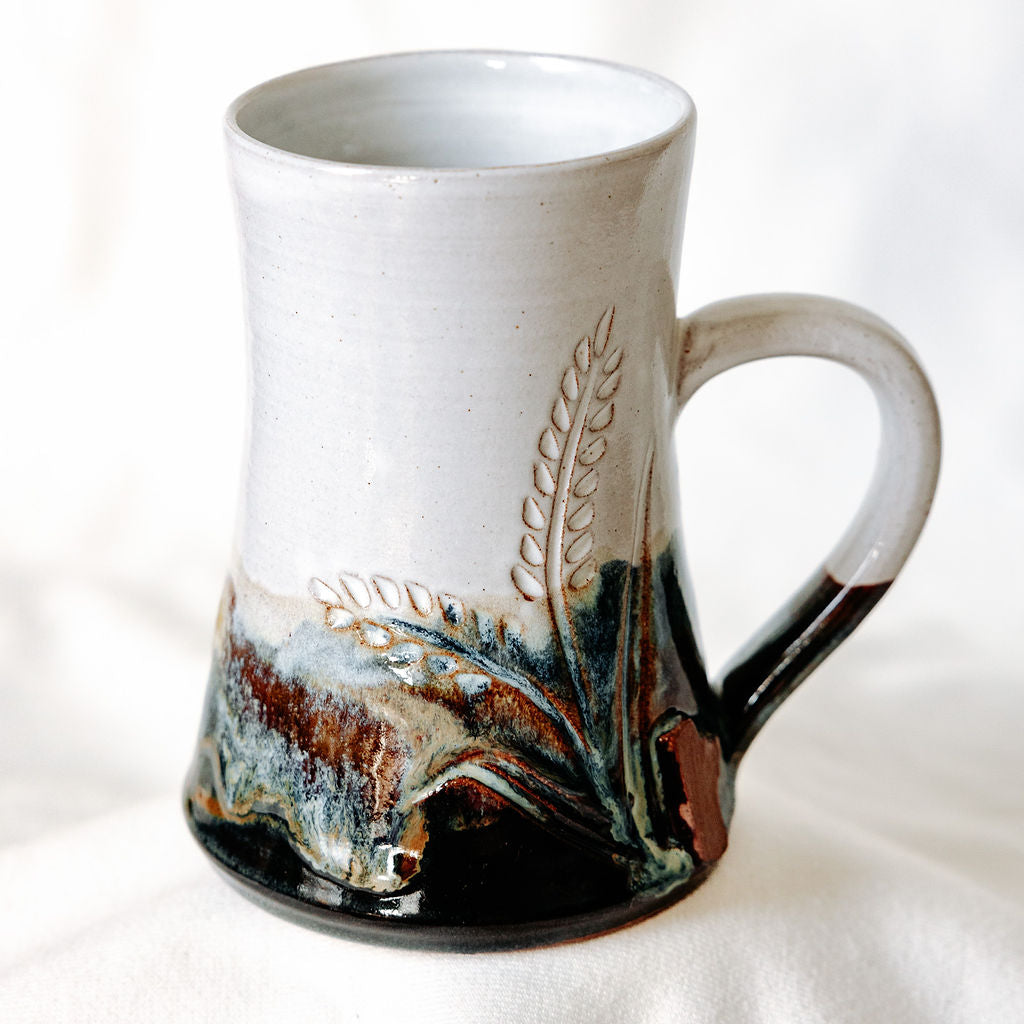 Manitoba Mug with Carved Wheat and Local Clay