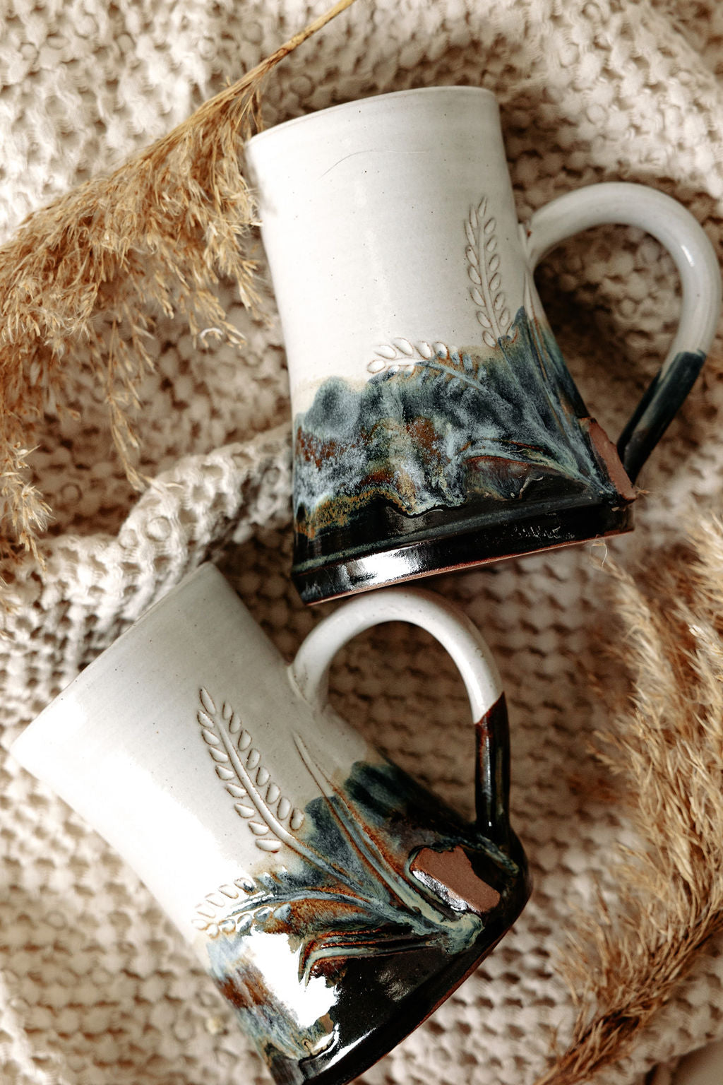 Manitoba Mug with Carved Wheat and Local Clay