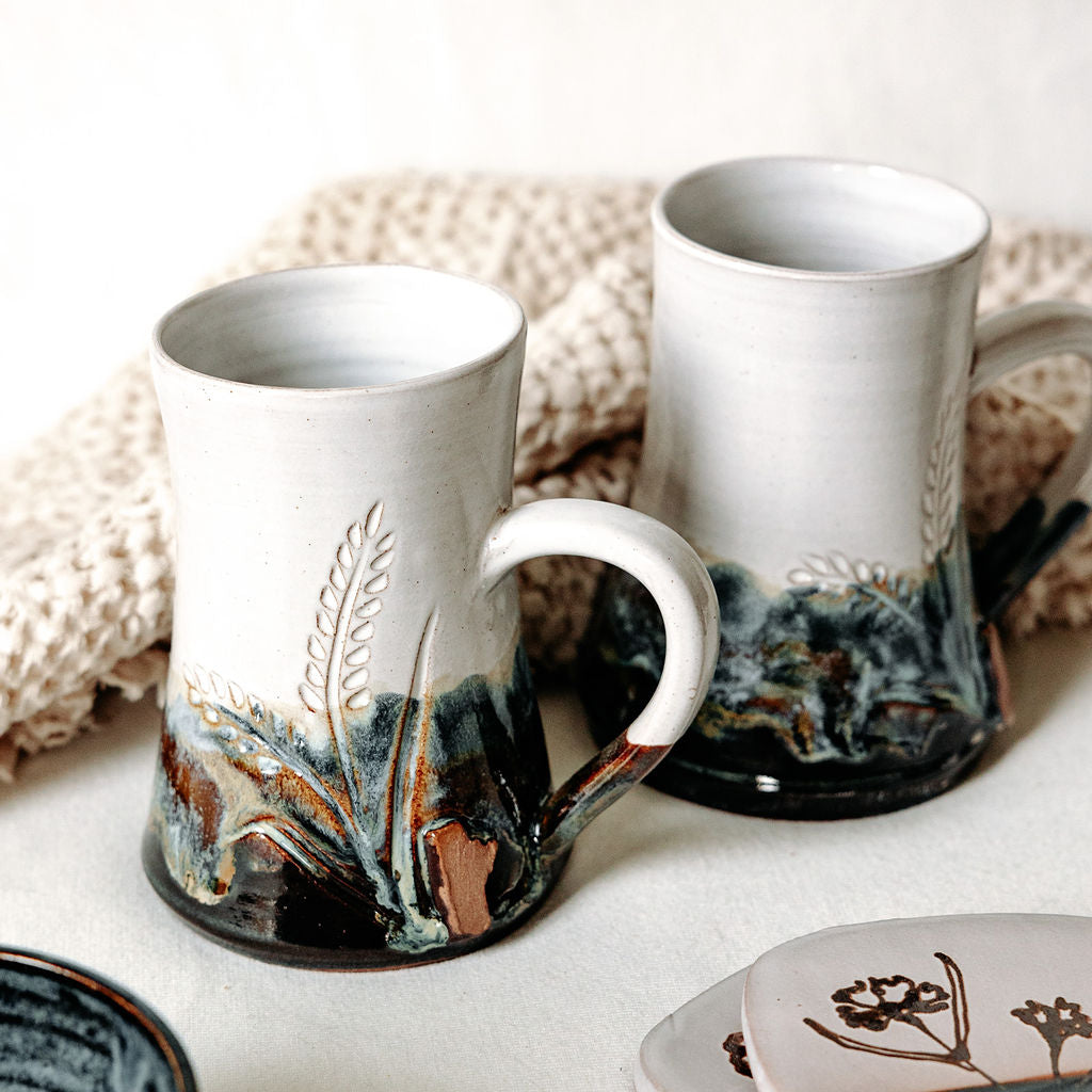 Manitoba Mug with Carved Wheat and Local Clay