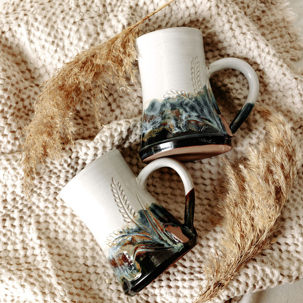 Manitoba Mug with Carved Wheat and Local Clay