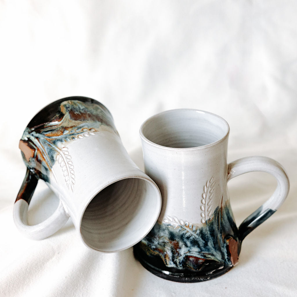 Manitoba Mug with Carved Wheat and Local Clay