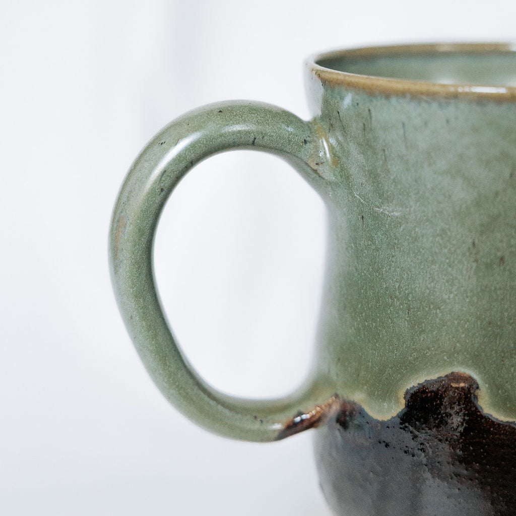 Green Glazed Pottery, Green Cups, Mugs Green