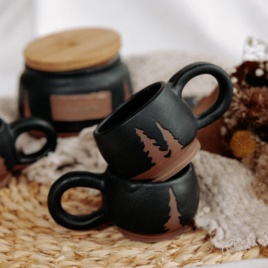 Evergreen Espresso Cups, Tiny Coffee Mug