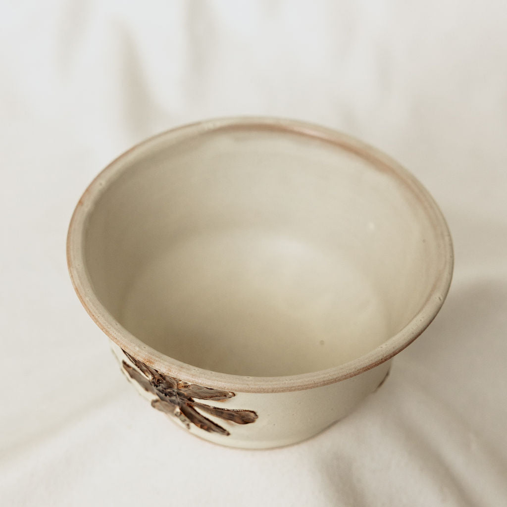 Fall Floral Serving Bowl - Made in Canada - Wheel Thrown Stoneware