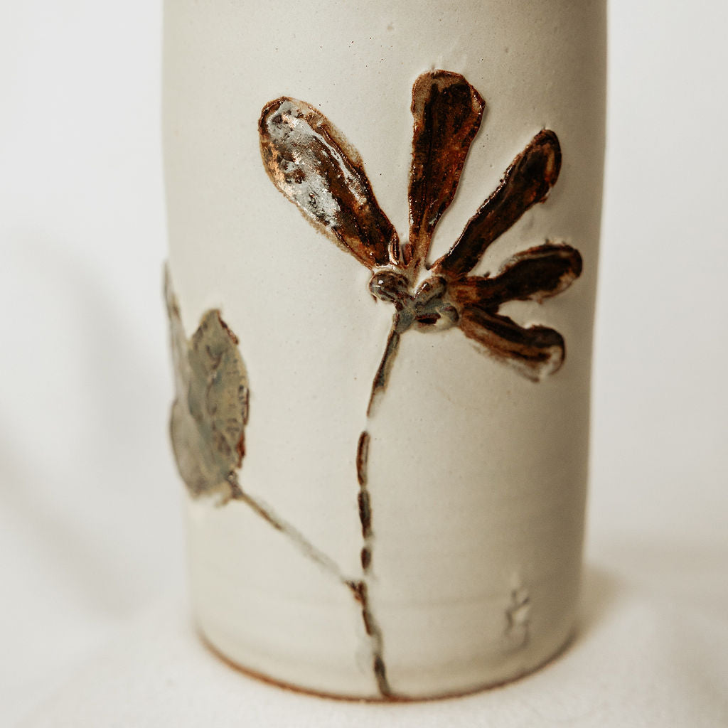 Handmade Fall Floral Soap Dispenser - Made in Canada - Hand Thrown Stoneware (Copy)