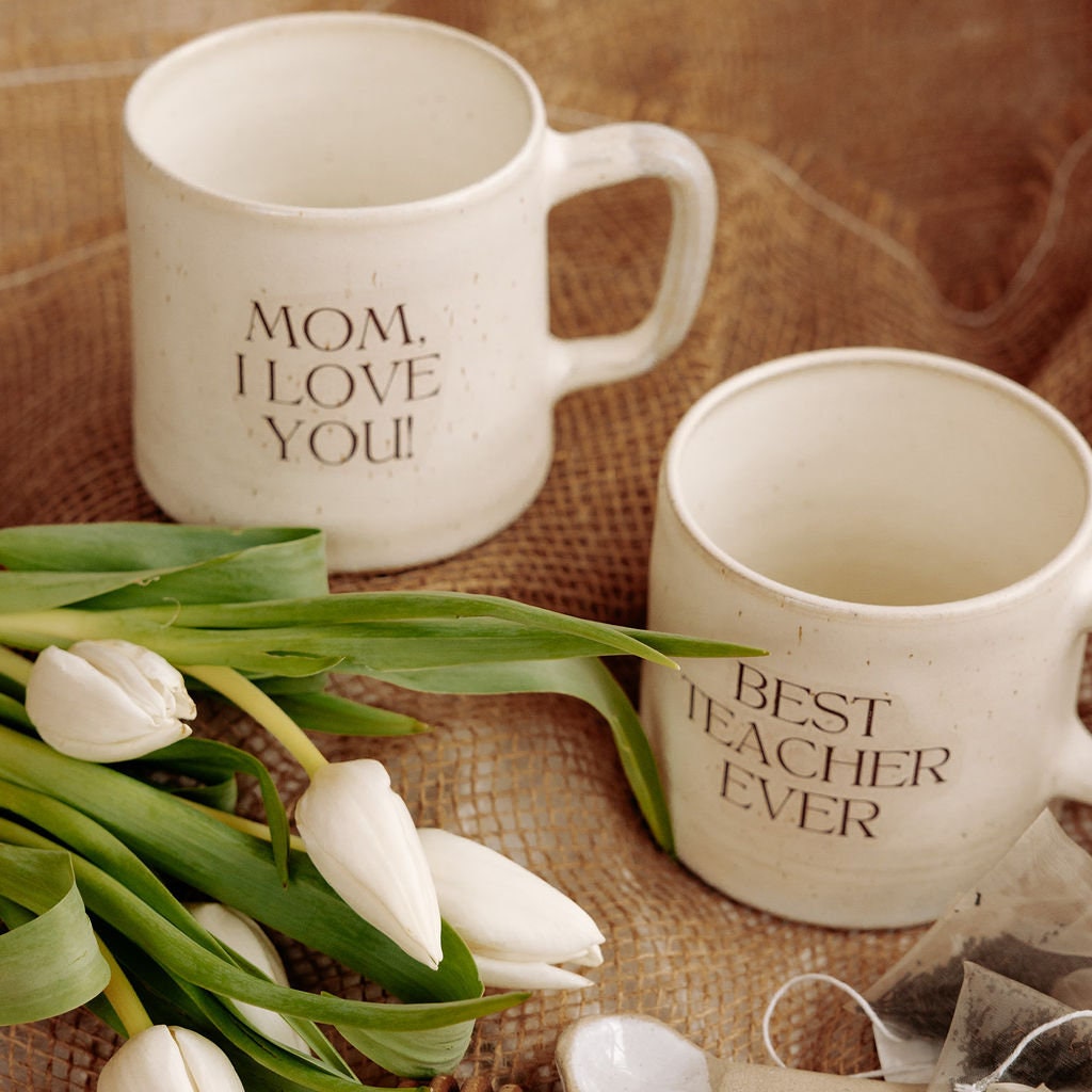 PERSONALIZE IT!!! Velvet Cream Mug with customizable message