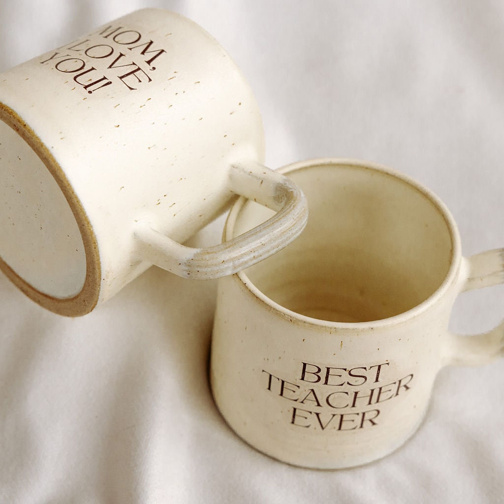 PERSONALIZE IT!!! Velvet Cream Mug with customizable message