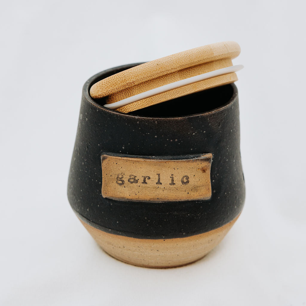 Organic Pottery Garlic Keeper in a Variety of Colours