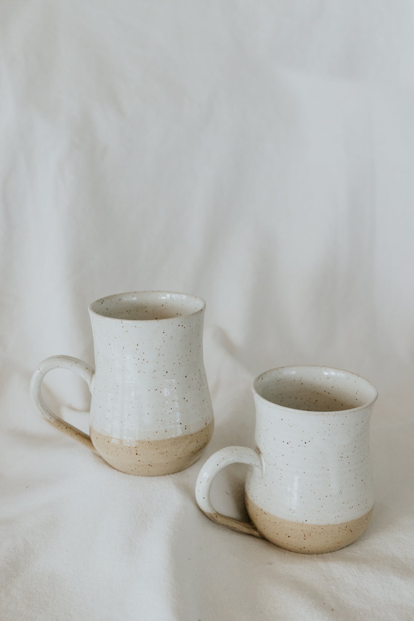 White Speckled Pottery Coffee Mug