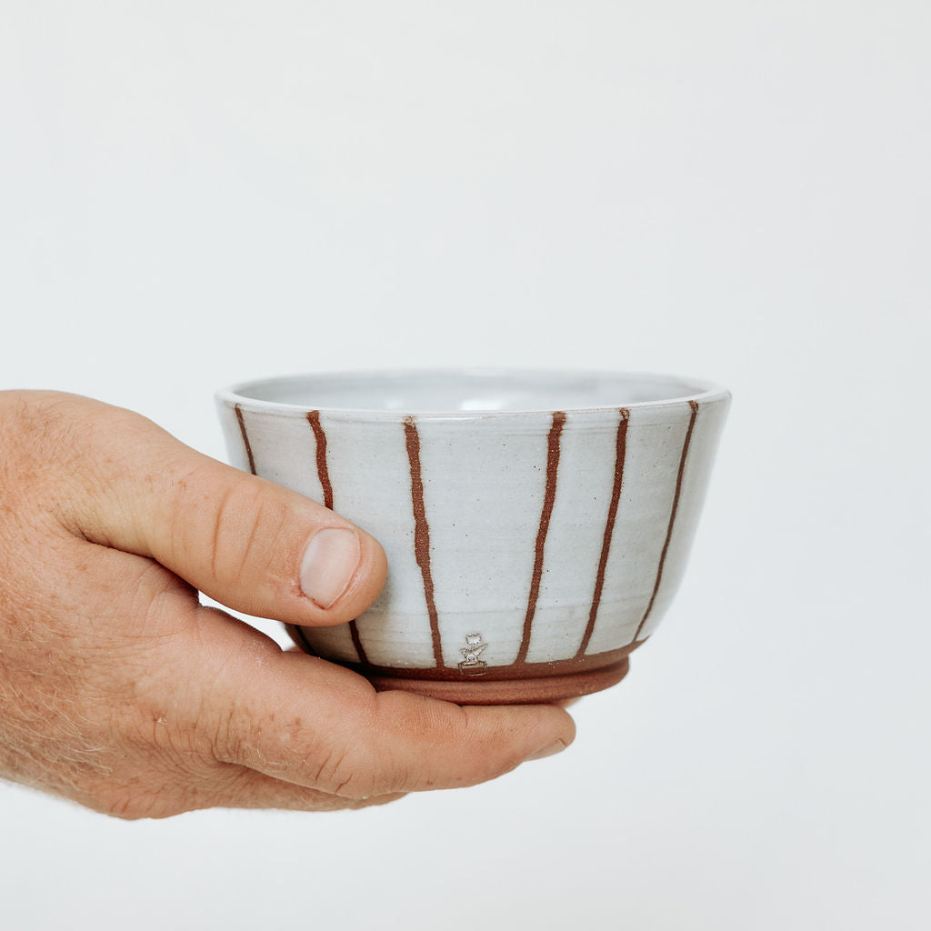 Small Dipping Bowl in Red Organic Stripes