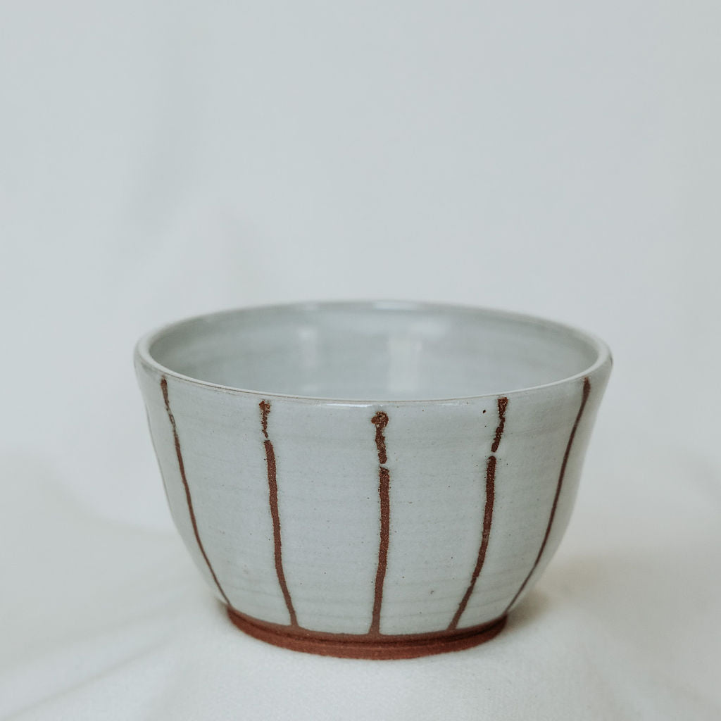 Small Dipping Bowl in Red Organic Stripes