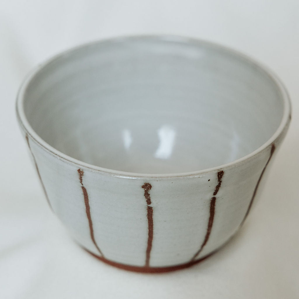 Small Dipping Bowl in Red Organic Stripes
