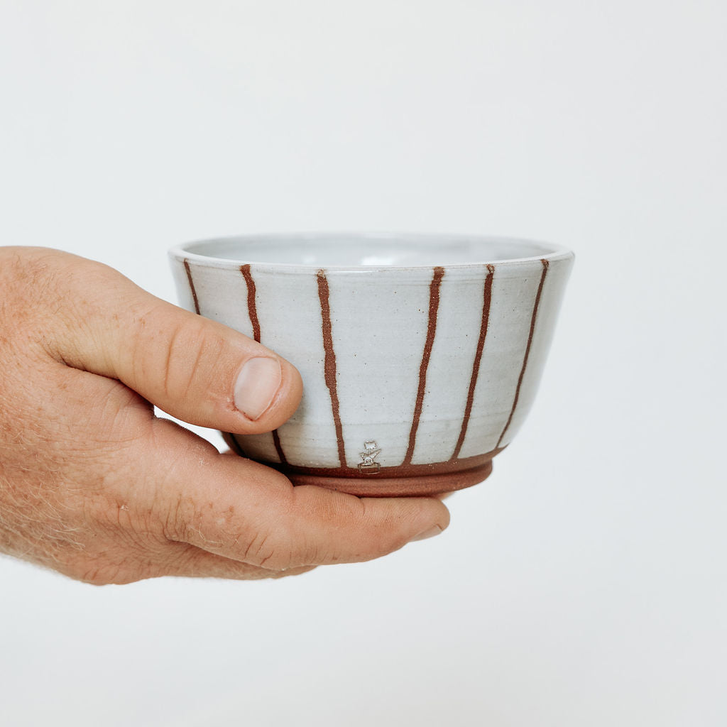 Small Dipping Bowl in Red Organic Stripes