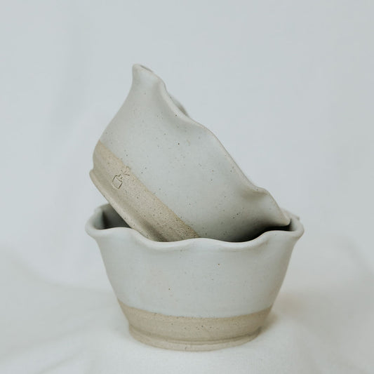 Small Dipping Bowl with Scalloped or Rippled Edge