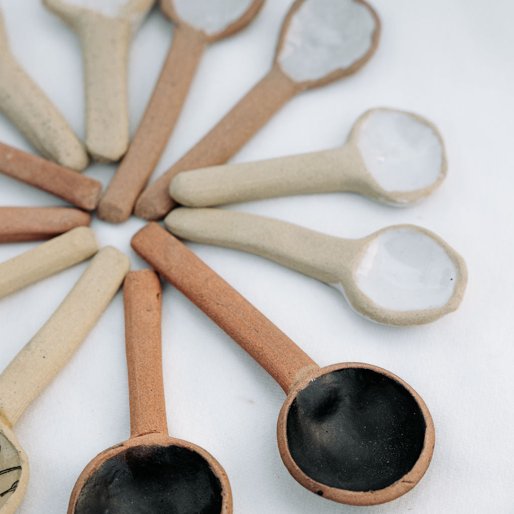 Organic Pottery Spoon/Coffee Scoop, Shorter Handle