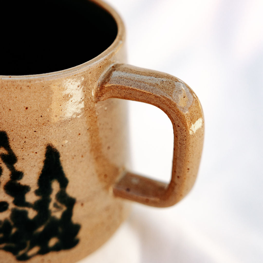 Specialty Evergreen Christmas Mugs Pottery Handmade