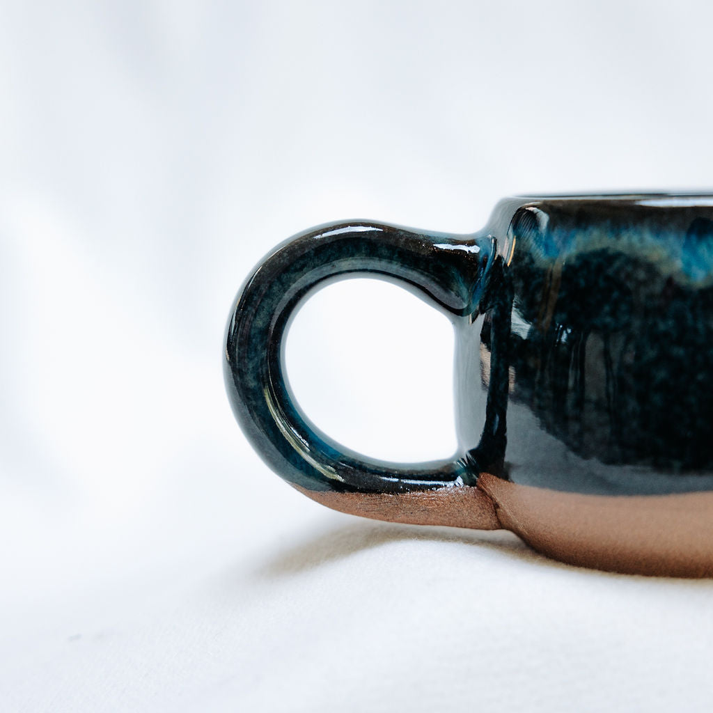 Glossy Teal Espresso Cups, Tiny Coffee Mug