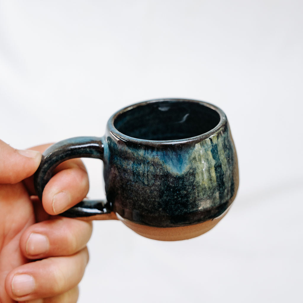 Glossy Teal Espresso Cups, Tiny Coffee Mug