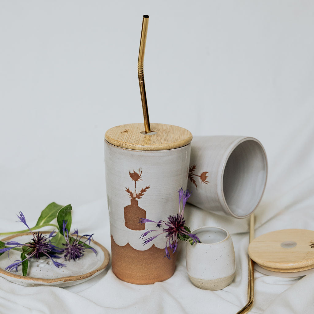 Iced Coffee To Go Cup - Product of Canada - Thistlewood Pottery To Go Cup
