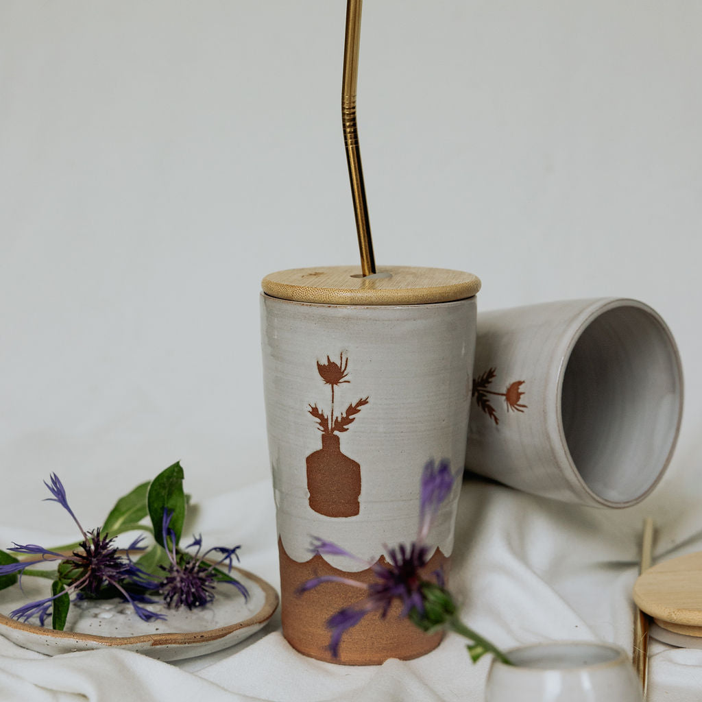 Iced Coffee To Go Cup - Product of Canada - Thistlewood Pottery To Go Cup