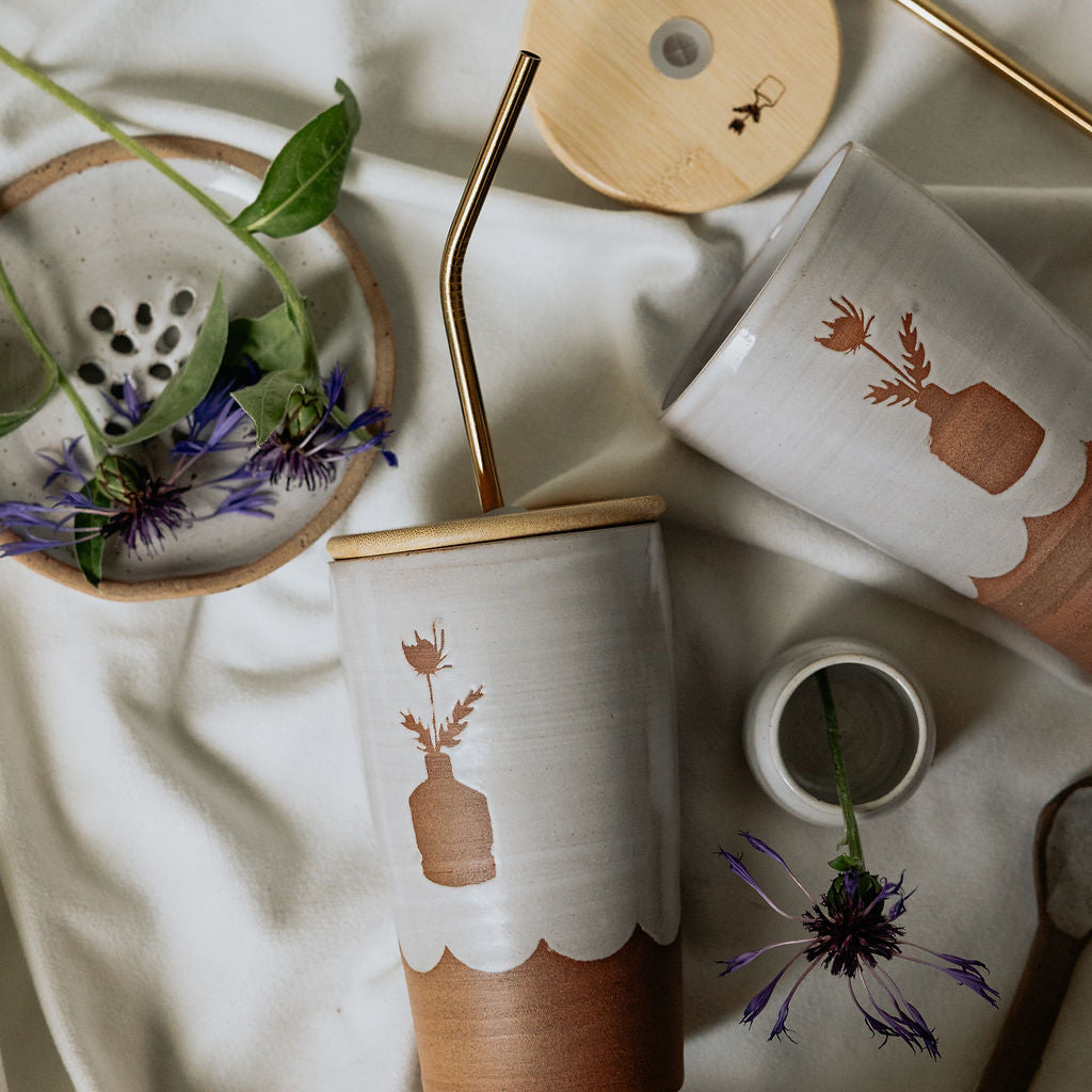 Iced Coffee To Go Cup - Product of Canada - Thistlewood Pottery To Go Cup