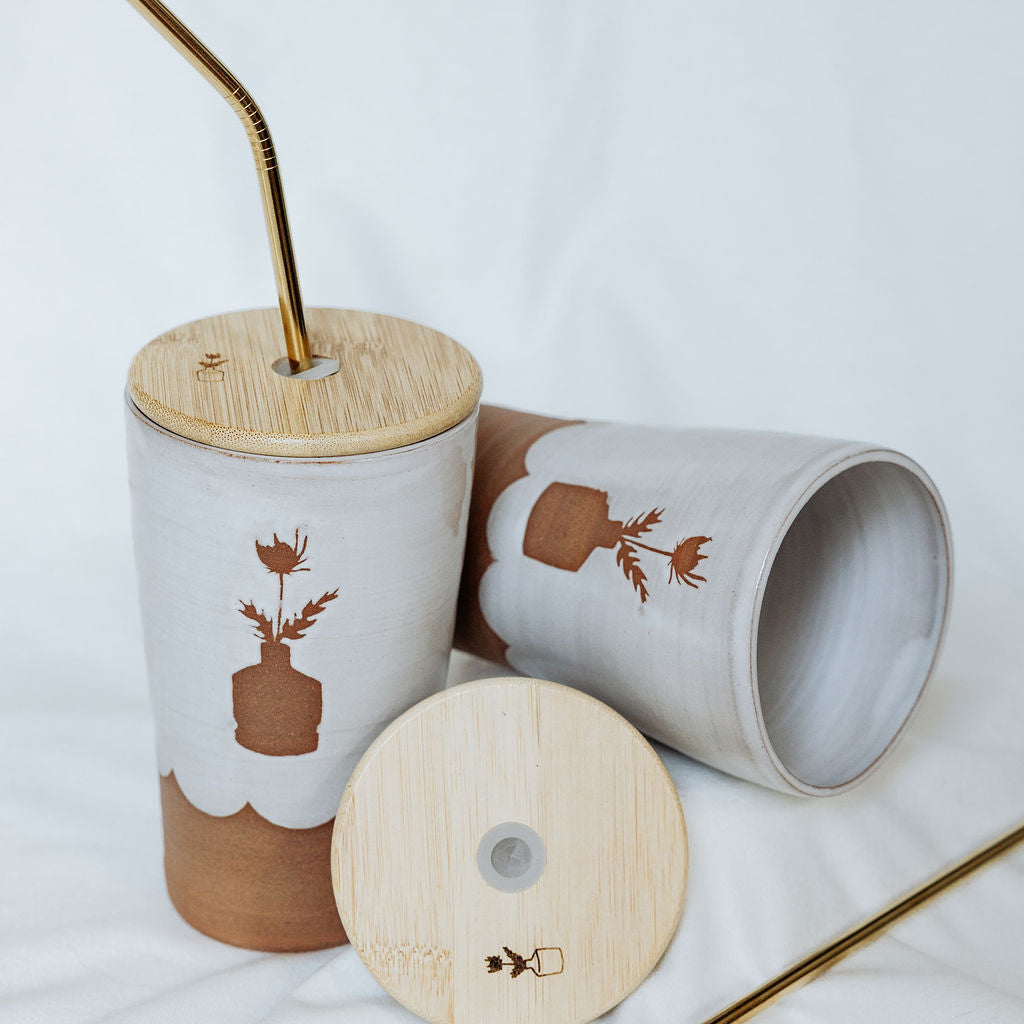 Iced Coffee To Go Cup - Product of Canada - Thistlewood Pottery To Go Cup