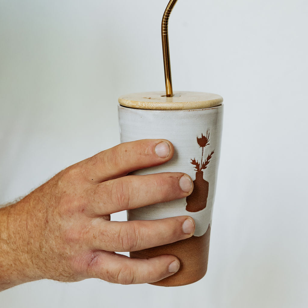 Iced Coffee To Go Cup - Product of Canada - Thistlewood Pottery To Go Cup