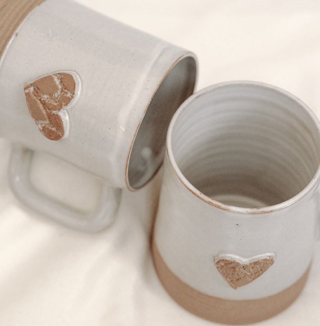 Vintage Heart Pottery Mug