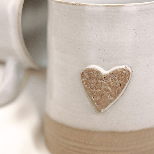 Vintage Heart Pottery Mug