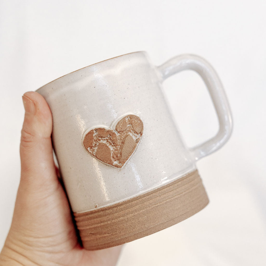 Vintage Heart Pottery Mug