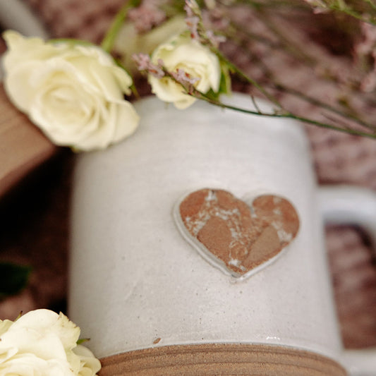 Vintage Heart Pottery Mug