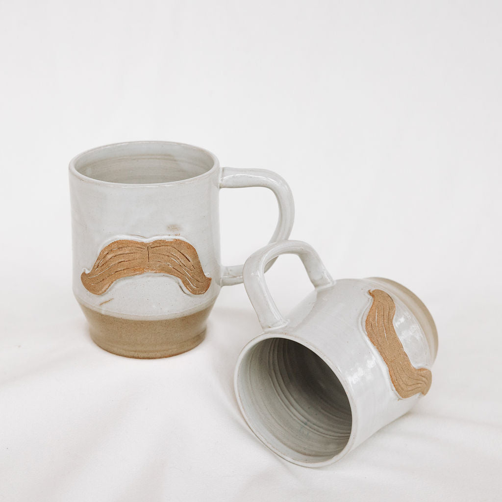 Moustache Mug and Eyelashes Pottery Mug