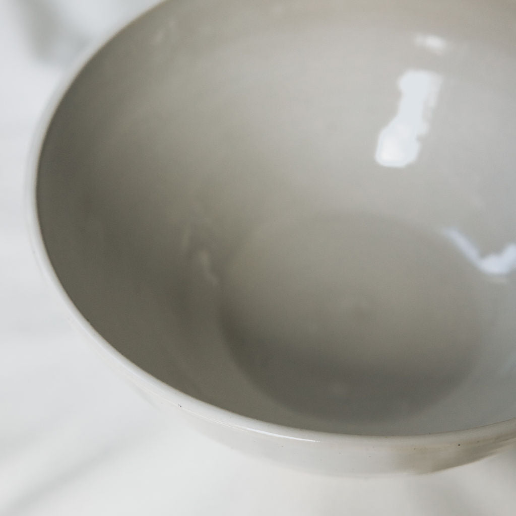 Handmade White Glossy Pottery Serving Bowl with Scalloped Detail | Large Ceramic Serving Bowl | Minimalist Farmhouse Pottery from Canada