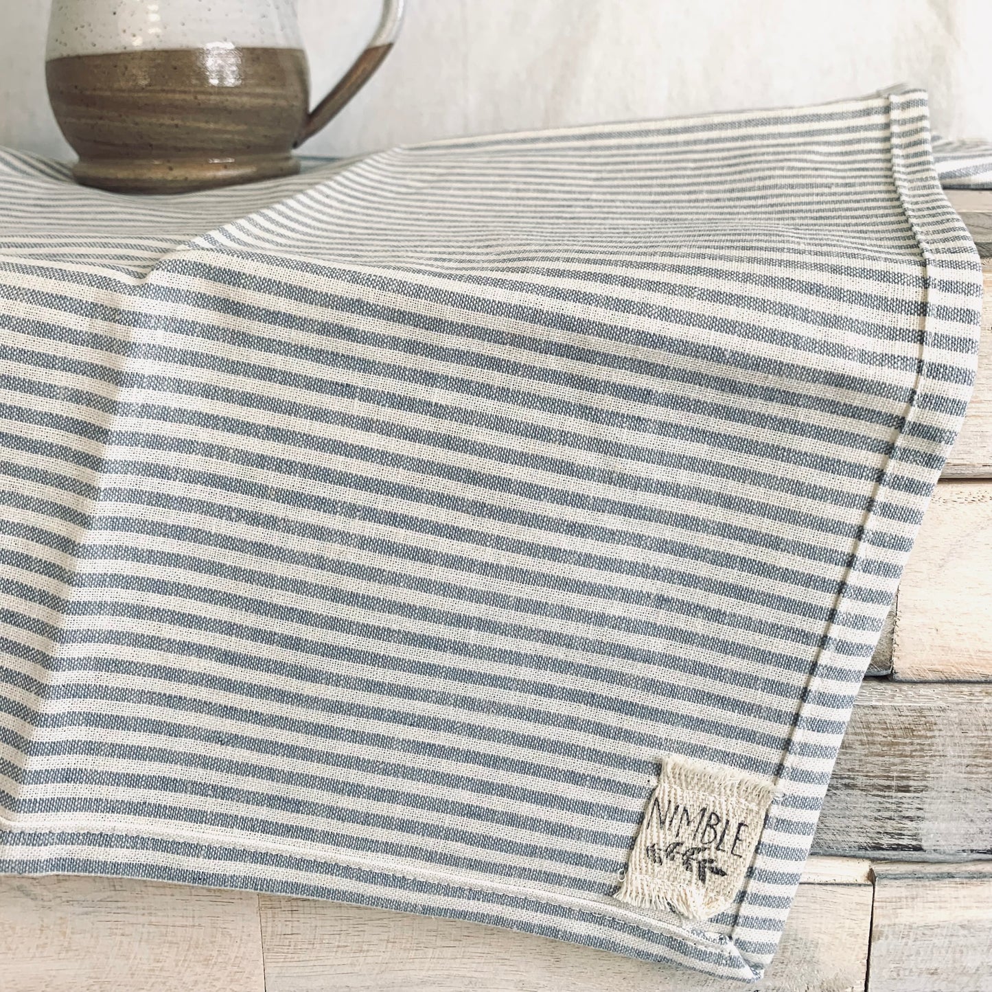 Tea towel, Cotton, Blue Stripe, Small